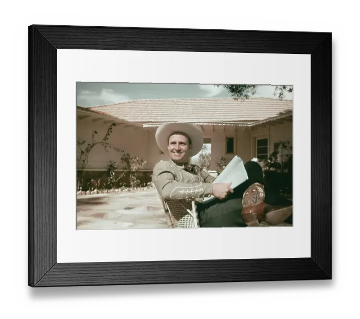 Framed Print : Gene Autry Reads A Script