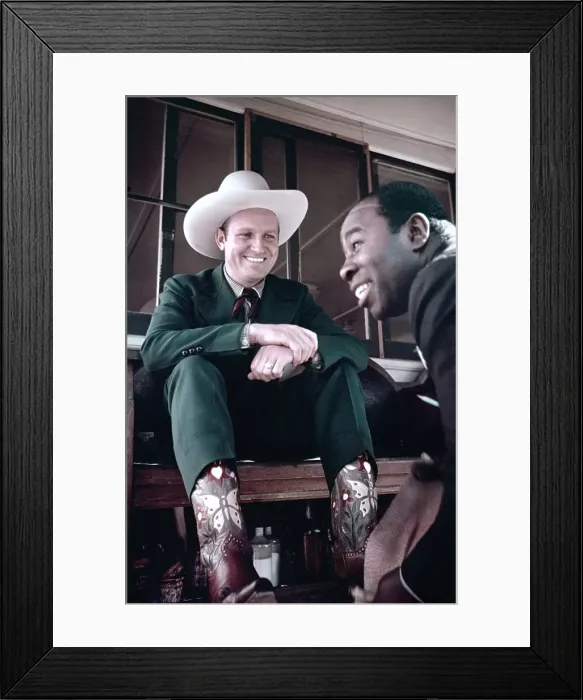 Framed Print : Gene Autry Gets His Shoes Shined