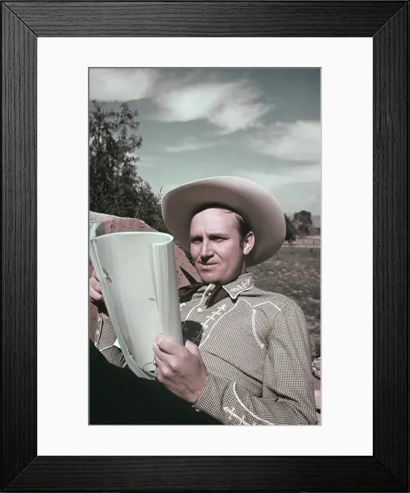 Framed Print : Gene Autry Reads A Script Framed Print : Gene Autry Reads A Script
