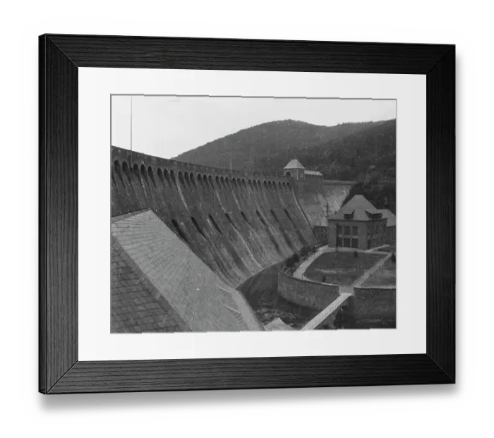 Framed Print : Eder Dam. The Edersee or Eder Dam across the River Eder in northern Hesse