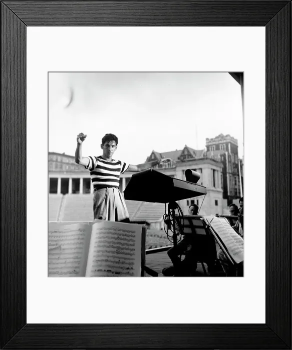 Framed Print : Bernstein Conducts NY Phil Framed Print : Bernstein Conducts NY Phil