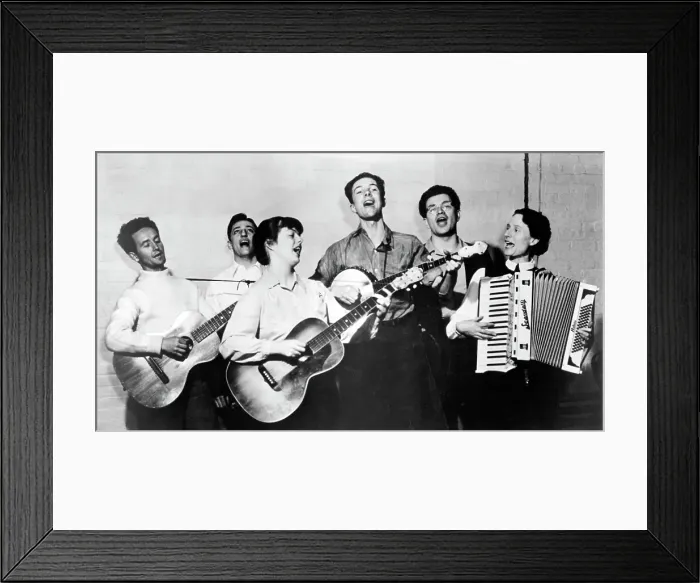 Framed Print : Woody Guthrie With The Almanac Singers Framed Print : Woody Guthrie With The Almanac Singers