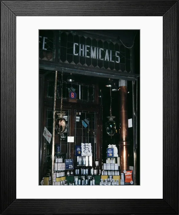 Framed Print : Pharmacy. NEW YORK - SEPTEMBER 1941: A view of the exterior of a Pharmacy Framed Print : Pharmacy. NEW YORK - SEPTEMBER 1941: A view of the exterior of a Pharmacy