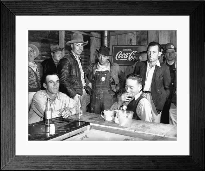 Framed Print : A Group Of Men Seated At A Bar Framed Print : A Group Of Men Seated At A Bar