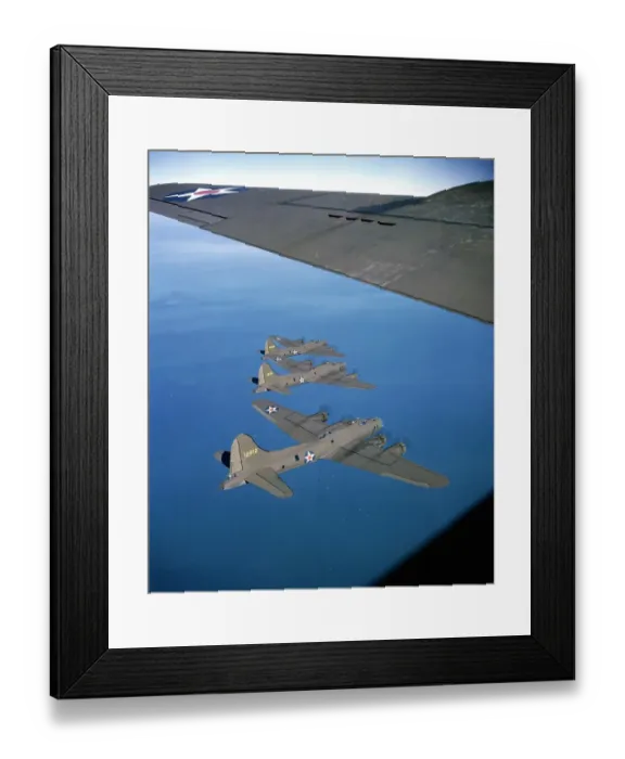 Framed Print : B-17 Bombers En Route To England Framed Print : B-17 Bombers En Route To England