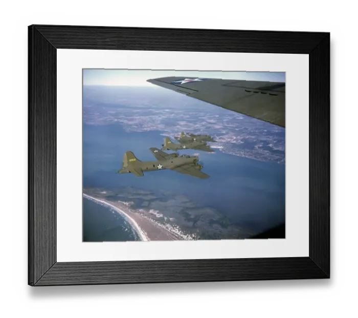 Framed Print : B-17 Bombers En Route To England Framed Print : B-17 Bombers En Route To England