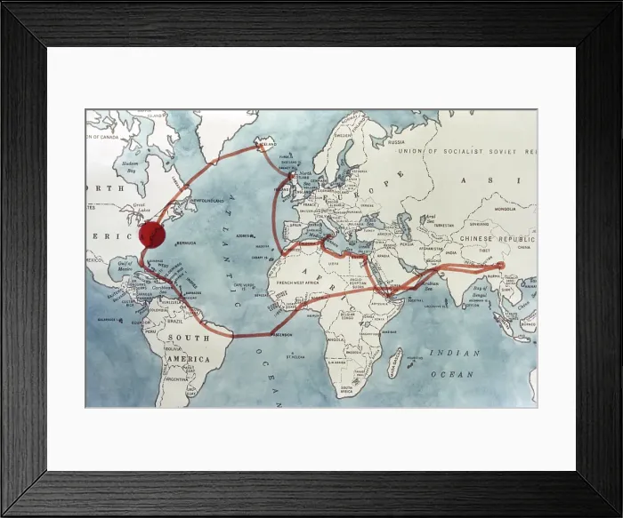 Framed Print : Ivan Dmitri Supply Route Map Framed Print : Ivan Dmitri Supply Route Map