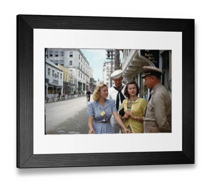 Framed Print : Sailors and Marines on Shore Leave 1943