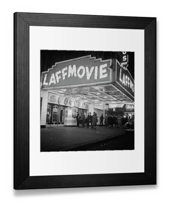 Framed Print : Laffmovie. The Laff Movie theatre on West 42nd Street, New York City, circa 1943 Framed Print : Laffmovie. The Laff Movie theatre on West 42nd Street, New York City, circa 1943