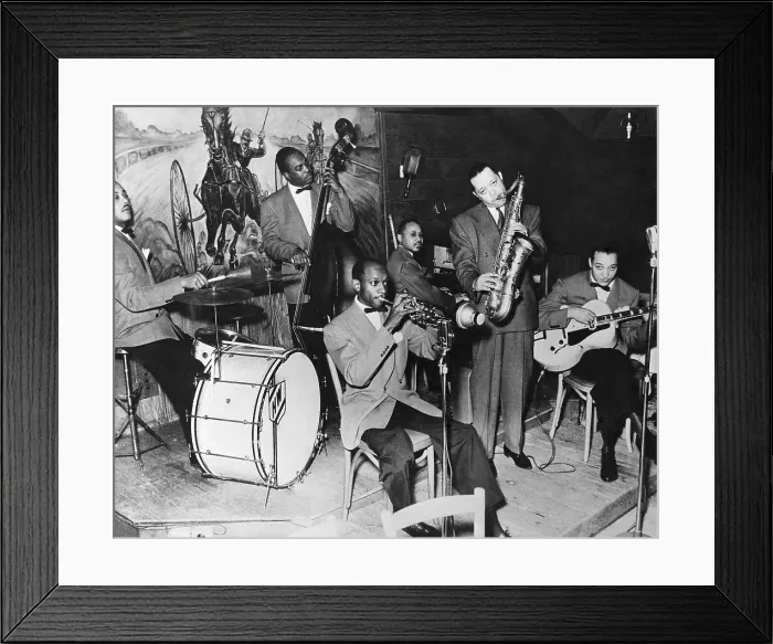 Framed Print : Lester Young Performing With His Band Framed Print : Lester Young Performing With His Band