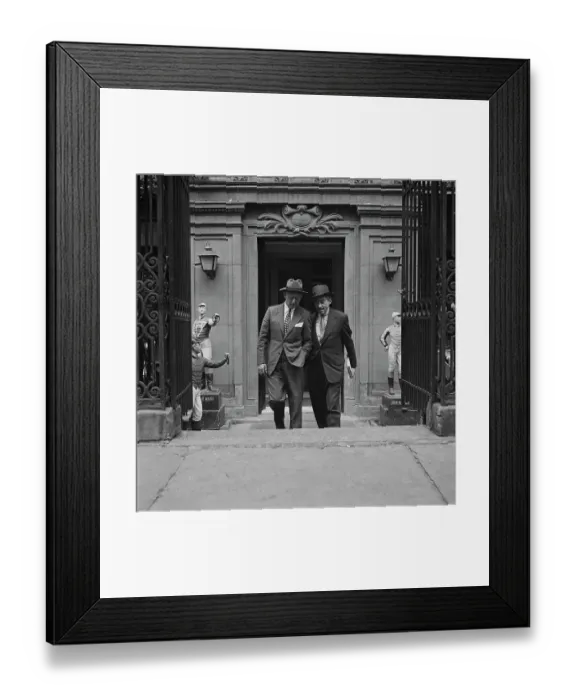 Framed Print : 21 Club. Two men leaving the 21 Club, restaurant on West 52nd Street in New York City Framed Print : 21 Club. Two men leaving the 21 Club, restaurant on West 52nd Street in New York City