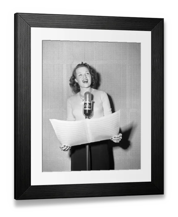 Framed Print : Jo Stafford Recording at Capitol Studios