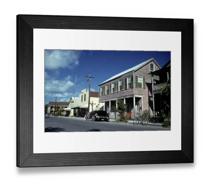 Framed Print : KEY WEST, FL - CIRCA 1946: A street view in Key West, Florida Framed Print : KEY WEST, FL - CIRCA 1946: A street view in Key West, Florida