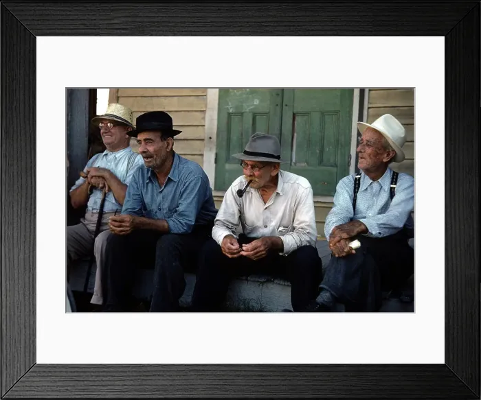 Framed Print : KEY WEST, FL - CIRCA 1946: A group of elderly men look on in Key West, Florida Framed Print : KEY WEST, FL - CIRCA 1946: A group of elderly men look on in Key West, Florida