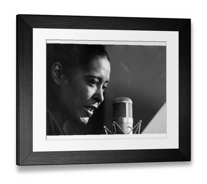 Framed Print : Singer Billie Holiday At The Mic Framed Print : Singer Billie Holiday At The Mic