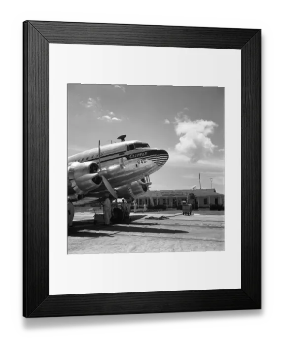 Framed Print : Pan Am. CAYENNE, FRENCH GUIANA - CIRCA 1947: A Pan American Airways clipper Framed Print : Pan Am. CAYENNE, FRENCH GUIANA - CIRCA 1947: A Pan American Airways clipper