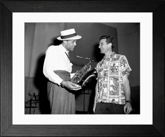 Framed Print : Dexter Gordon Recording Framed Print : Dexter Gordon Recording