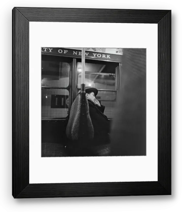 Framed Print : Subway Travel, 1948 Framed Print : Subway Travel, 1948