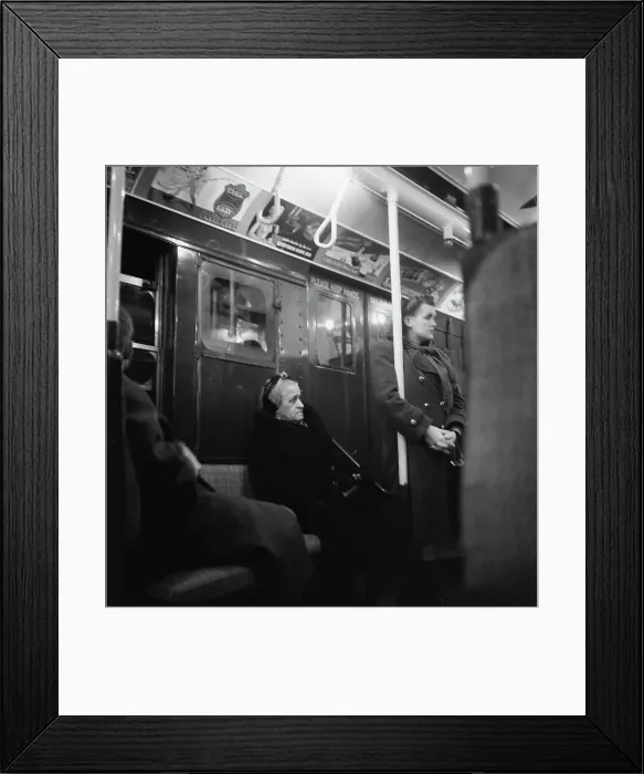 Framed Print : Subway Travel, 1948 Framed Print : Subway Travel, 1948