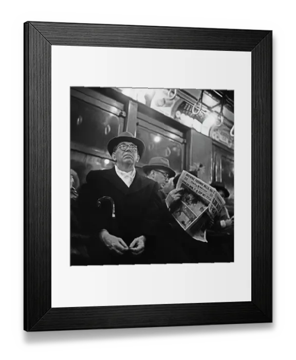 Framed Print : Subway Travel, 1948 Framed Print : Subway Travel, 1948