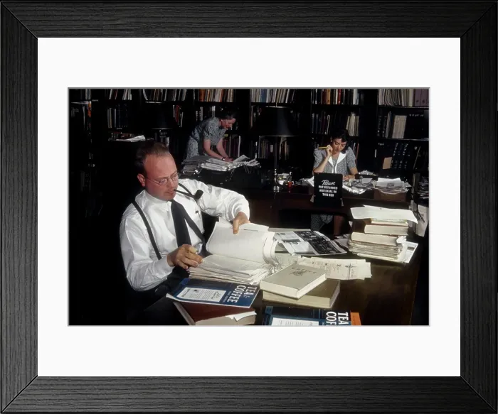 Framed Print : Mad Men. NEW YORK - CIRCA 1950: Madison Avenue advertising executive works Framed Print : Mad Men. NEW YORK - CIRCA 1950: Madison Avenue advertising executive works