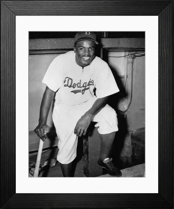 Framed Print : Jackie Robinson On The Field