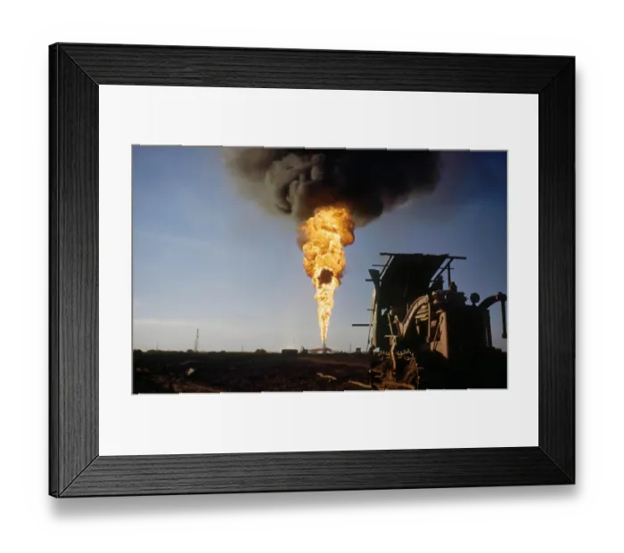 Framed Print : Oil-Well Fire