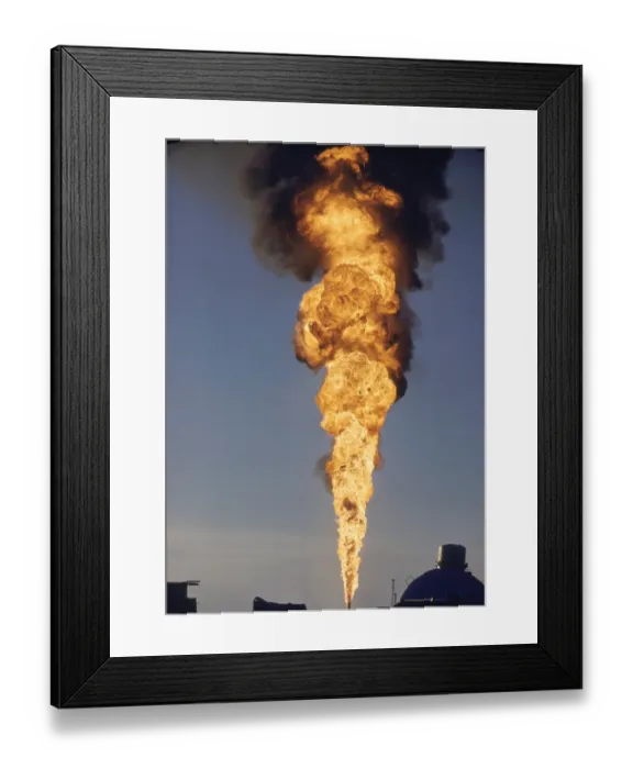 Framed Print : Oil-Well Fire