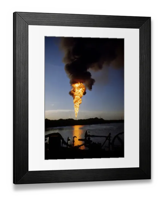 Framed Print : Oil-Well Fire
