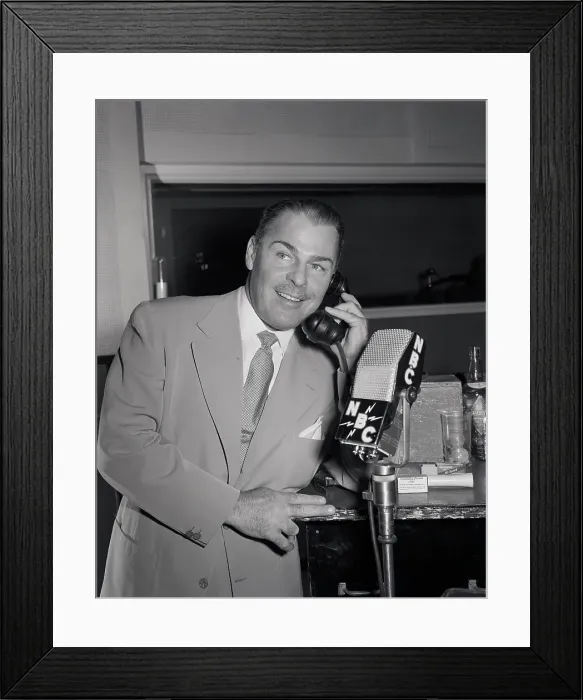 Framed Print : NBC's. American actor Brian Donlevy, wearing a light suit over a shirt