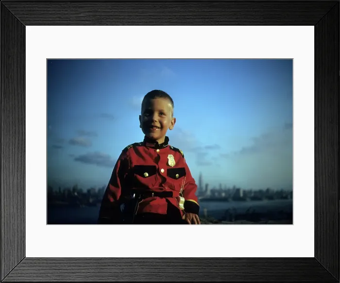 Framed Print : Boy Wears Canadian Mountie Uniform Framed Print : Boy Wears Canadian Mountie Uniform