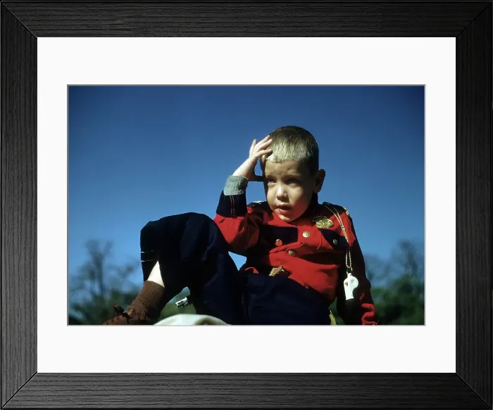 Framed Print : Boy Wears Canadian Mountie Uniform Framed Print : Boy Wears Canadian Mountie Uniform