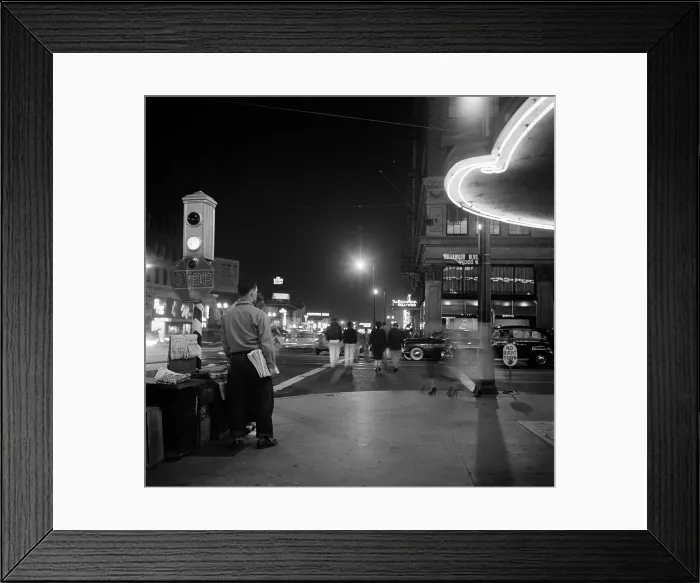 Framed Print : Hollywood Street Scenes At Night Framed Print : Hollywood Street Scenes At Night