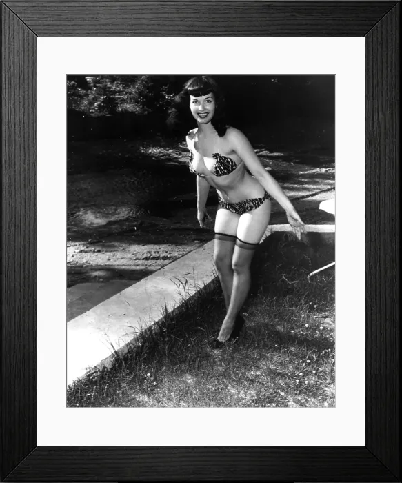 Framed Print : Bettie Page Portrait In Lingerie Framed Print : Bettie Page Portrait In Lingerie
