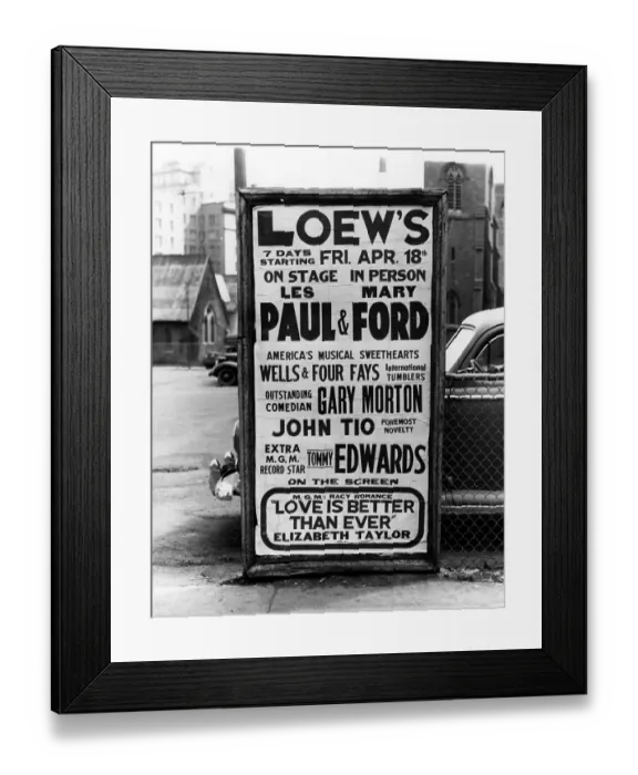 Framed Print : Loew's Theater Advertisement Poster
