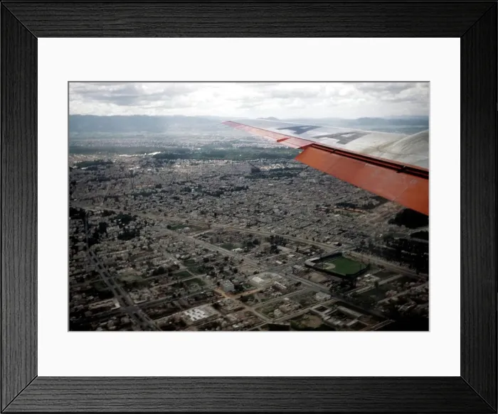 Framed Print : AMERICAN AIRLINES PLANE OVER MEXICO CITY Framed Print : AMERICAN AIRLINES PLANE OVER MEXICO CITY