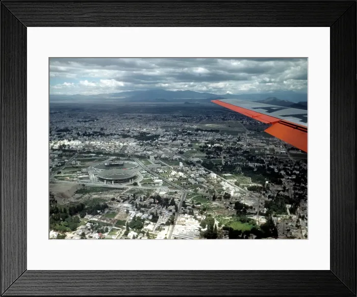 Framed Print : AMERICAN AIRLINES PLANE OVER MEXICO CITY Framed Print : AMERICAN AIRLINES PLANE OVER MEXICO CITY