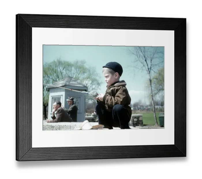 Framed Print : Boy Fishing