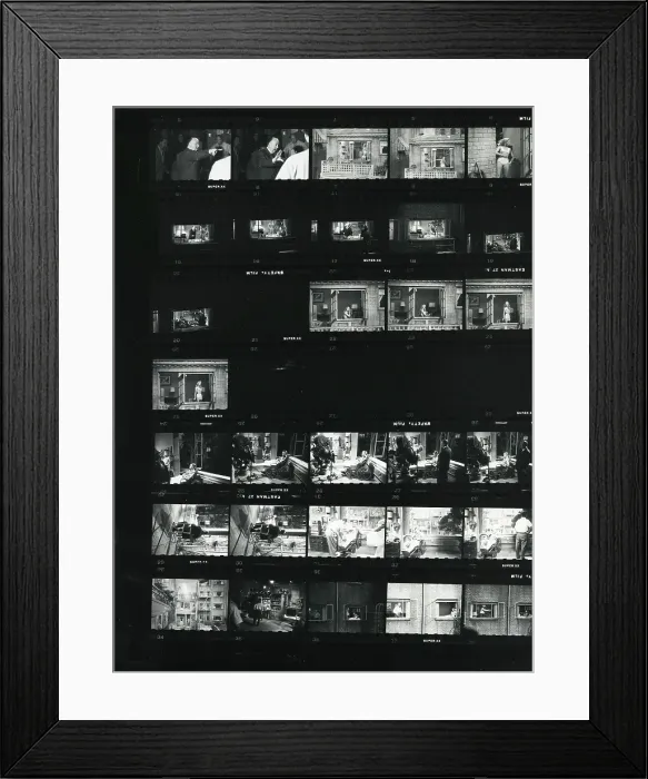 Framed Print : Proof Sheet Of Filming The Movie Rear Window