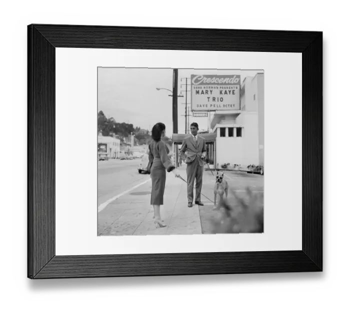 Framed Print : Crescendo. LOS ANGELES, CA - DECEMBER 1954: Actor Robert Evans with his Framed Print : Crescendo. LOS ANGELES, CA - DECEMBER 1954: Actor Robert Evans with his