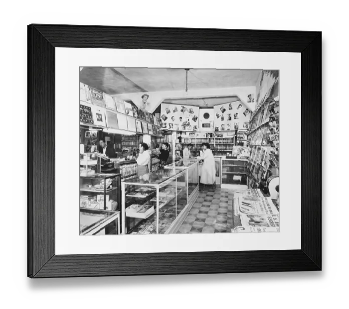 Framed Print : Flash Records Store Interior Framed Print : Flash Records Store Interior