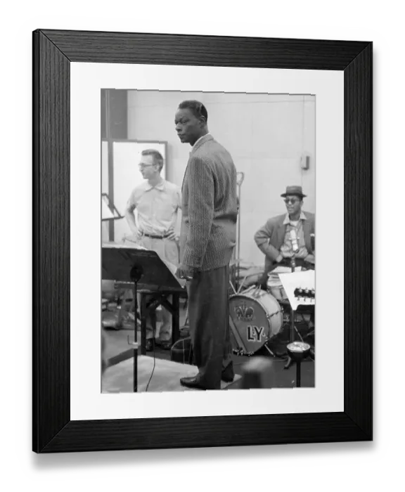 Framed Print : Nat King Cole & Lee Young Recording Framed Print : Nat King Cole & Lee Young Recording