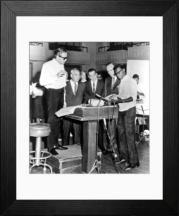 Framed Print : Nat King Cole Reviews Sheet Music Framed Print : Nat King Cole Reviews Sheet Music