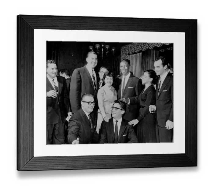 Framed Print : Nat King Cole With A Bunch Of People Framed Print : Nat King Cole With A Bunch Of People