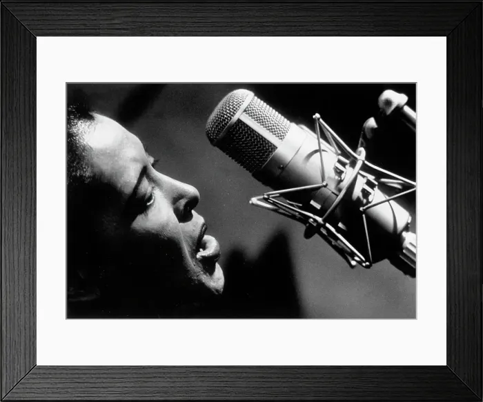 Framed Print : Singer Billie Holiday At The Mic Framed Print : Singer Billie Holiday At The Mic