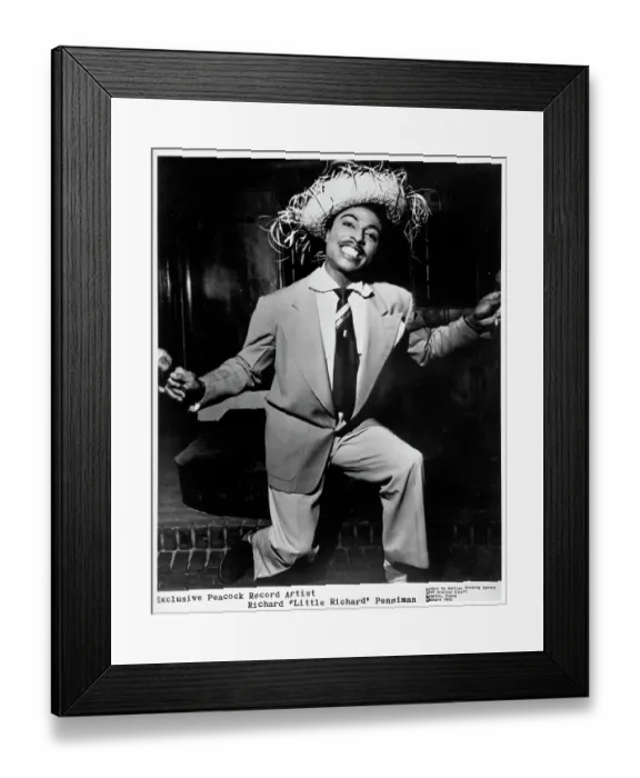 Framed Print : Little Richard Portrait In Straw Hat Framed Print : Little Richard Portrait In Straw Hat