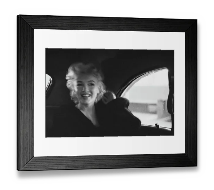 Framed Print : Marilyn in a car Framed Print : Marilyn in a car