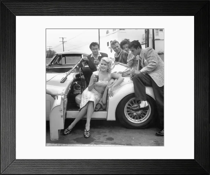 Framed Print : Jayne Mansfield and Natalie Wood with Lance Fuller, John Smi Framed Print : Jayne Mansfield and Natalie Wood with Lance Fuller, John Smi
