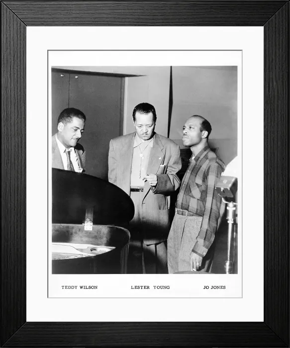 Framed Print : Jazz Trio. Left to right: American jazz pianist Teddy Wilson Framed Print : Jazz Trio. Left to right: American jazz pianist Teddy Wilson