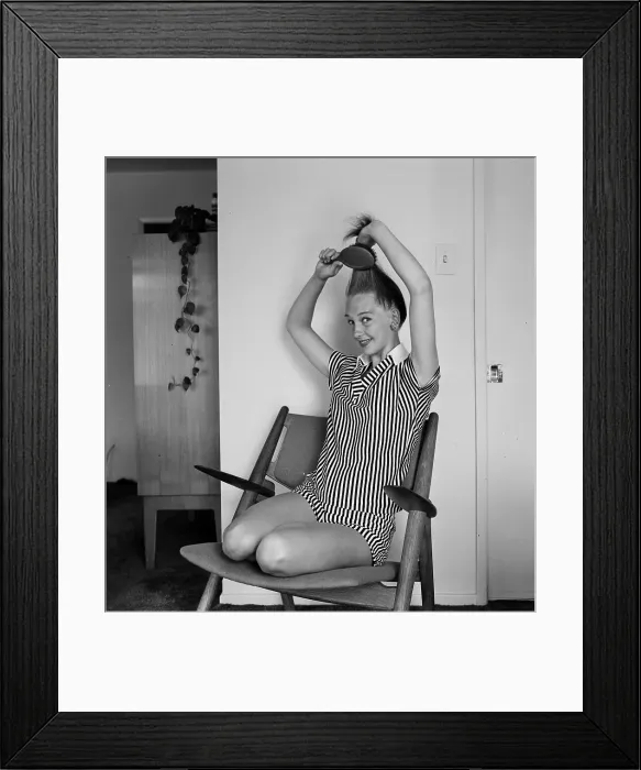 Framed Print : Taina Elg. LOS ANGELES - MAY 26, 1956: Actress Dancer Taina Elg poses at Framed Print : Taina Elg. LOS ANGELES - MAY 26, 1956: Actress Dancer Taina Elg poses at